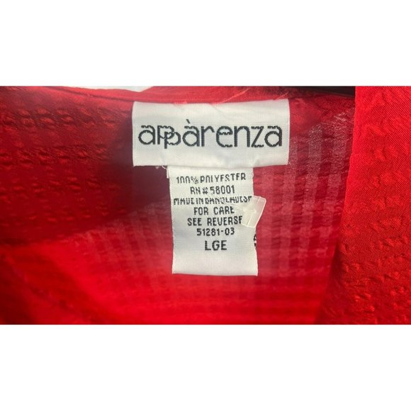 Apparenza women long sleeve shirt, color red, size L, button down - Picture 6 of 11